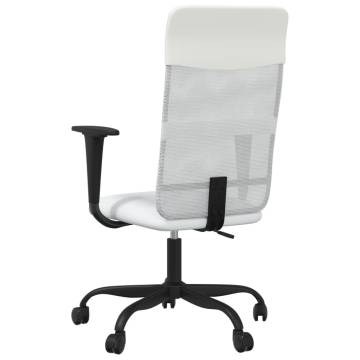 Height Adjustable White Mesh Office Chair - Comfort & Style