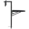 Hanging Balcony Table Black - 60x64x83.5 cm Rattan Look