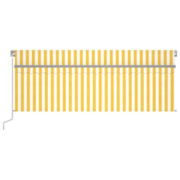 Manual Retractable Awning with LED - Yellow & White 4.5x3m