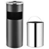 Elegant 30 L Steel Grey Ashtray Dustbin for Hotels & Outdoors