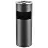 Elegant 30 L Steel Grey Ashtray Dustbin for Hotels & Outdoors