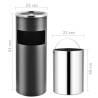 Elegant 30 L Steel Grey Ashtray Dustbin for Hotels & Outdoors