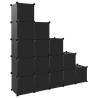 Storage Cube Organiser with 15 Cubes - Black PP