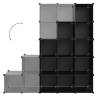 Storage Cube Organiser with 15 Cubes - Black PP