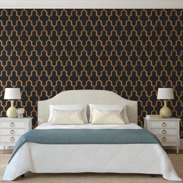 DUTCH WALLCOVERINGS Geometric Black and Gold Wallpaper