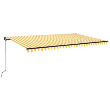 Manual Retractable Awning 500x300 cm - Yellow & White