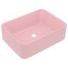 Luxury Matt Pink Ceramic Wash Basin - Stylish & Timeless Design