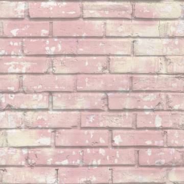 Noordwand Wallpaper Urban Friends & Coffee Bricks Pink & White