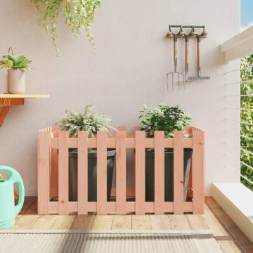 Garden Raised Bed with Fence Design - 100x50x50 cm Solid Wood