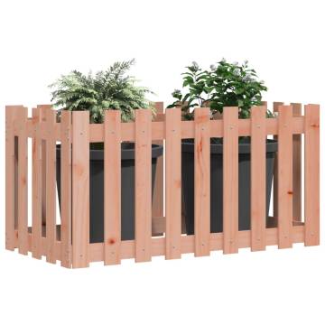 Garden Raised Bed with Fence Design - 100x50x50 cm Solid Wood