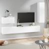 4 Piece TV Cabinet Set White Engineered Wood Colour white Quantity in Package 4 Height 110 cm 