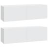 4 Piece White TV Cabinet Set | Stylish & Practical Storage