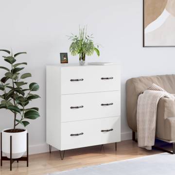 Sturdy White Sideboard - Engineered Wood 69.5x34x90 cm