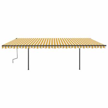 Manual Retractable Awning with LED - 6x3 m Yellow & White