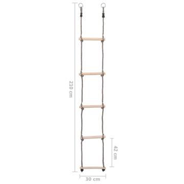 5-Step Ladder 210 cm Solid Pinewood for Kids - Safe & Fun