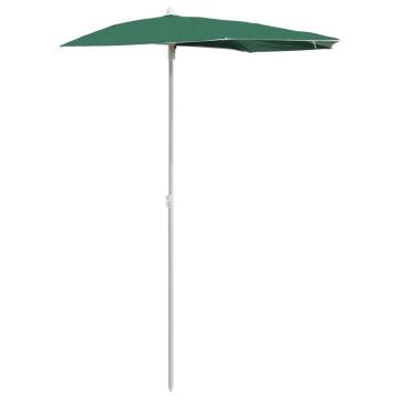 Garden Half Parasol with Pole 180x90 cm - Green Shade Solution