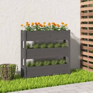 Stylish Grey Solid Wood Planter - 112x25x104.5 cm