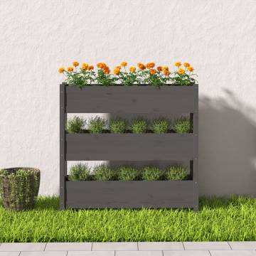 Stylish Grey Solid Wood Planter - 112x25x104.5 cm