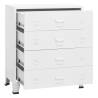 Industrial Drawer Cabinet White 78x40x93 cm Metal - HipoMarket