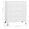 Industrial Drawer Cabinet White 78x40x93 cm Metal - HipoMarket