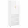 Stylish Highboard High Gloss White - 69.5x34x180 cm