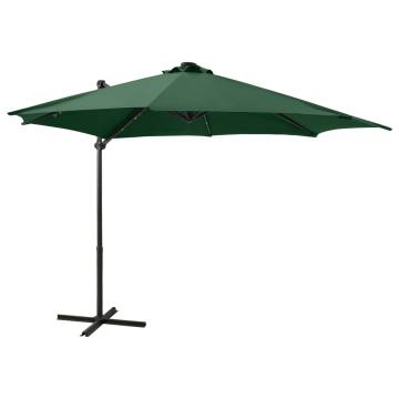 Cantilever Umbrella with LED Lights - Green 300 cm