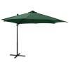 Cantilever Umbrella with Pole and LED Lights Green 300 cm Colour green Size 300 cm Quantity in Package 1 