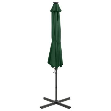 Cantilever Umbrella with LED Lights - Green 300 cm