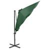 Cantilever Umbrella with LED Lights - Green 300 cm