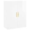 Stylish Highboard High Gloss White - 69.5x34x180 cm