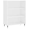 Stylish Highboard High Gloss White - 69.5x34x180 cm