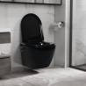 Wall Hung Rimless Toilet with Bidet Function Ceramic Black Colour black 