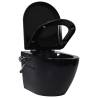 Wall Hung Rimless Toilet with Bidet Function - Black Ceramic