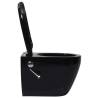 Wall Hung Rimless Toilet with Bidet Function - Black Ceramic