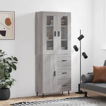 Highboard Grey Sonoma - Stylish Engineered Wood Storage Unit