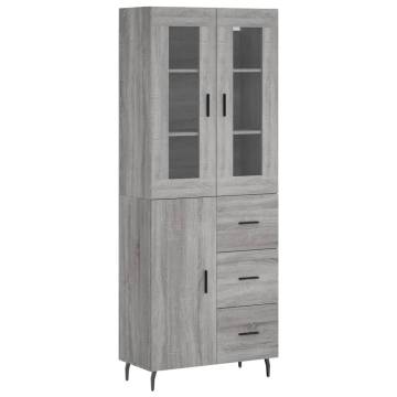 Highboard Grey Sonoma - Stylish Engineered Wood Storage Unit