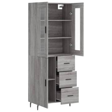 Highboard Grey Sonoma - Stylish Engineered Wood Storage Unit