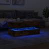 Modern Coffee Table with LED Lights - Smoked Oak 90x50x40 cm