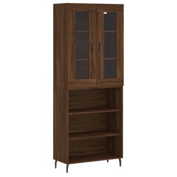 Highboard Brown Oak 69.5x34x180 cm - Stylish Storage Solution