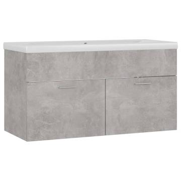 Concrete Grey Sink Cabinet with Built-in Basin | Hipomarket