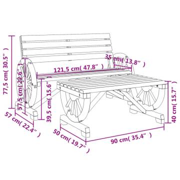 2 Piece Garden Lounge Set | Solid Fir Wood Elegance