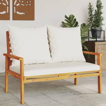 Garden Sofa Bench 120 cm with Cushion - Solid Wood Acacia