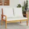 Garden Sofa Bench 120 cm with Cushion Solid Wood Acacia Colour brown and cream Quantity in Package 1 Model bench 