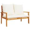 Garden Sofa Bench 120 cm with Cushion - Solid Wood Acacia