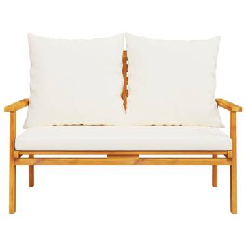 Garden Sofa Bench 120 cm with Cushion - Solid Wood Acacia