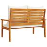 Garden Sofa Bench 120 cm with Cushion - Solid Wood Acacia