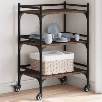 Kitchen Trolley Brown Oak - Stylish Storage & Mobility