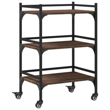 Kitchen Trolley Brown Oak - Stylish Storage & Mobility