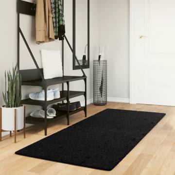 Rug OVIEDO Short Pile Black 80x200 cm - Cozy & Durable