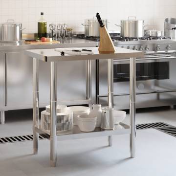 Stainless Steel Kitchen Work Table - 82.5x55x85 cm